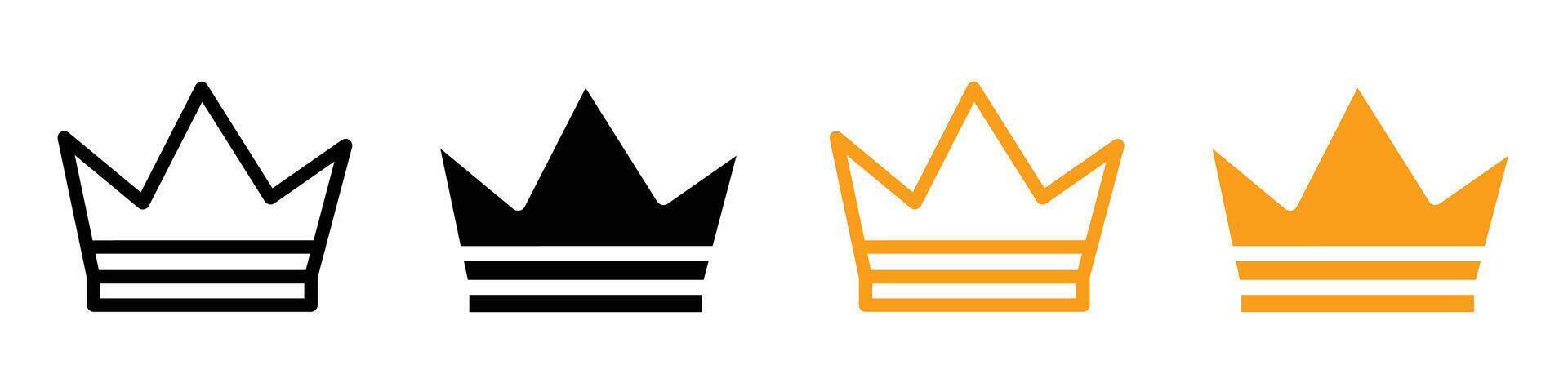 Crown icon logo set vector