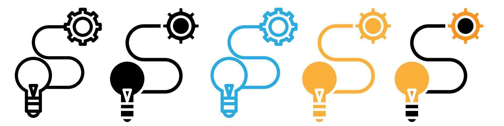 Implementation icon logo set vector