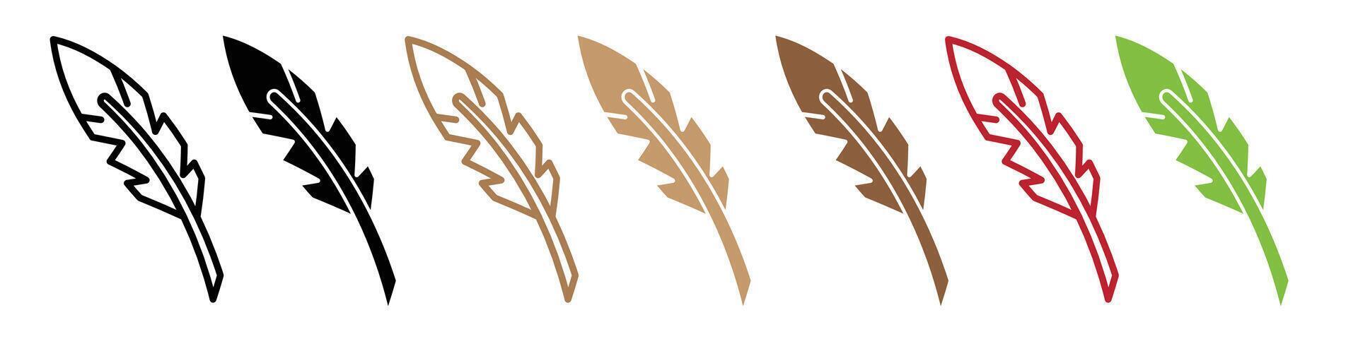 Quill Feather Pen Icon for Classic Writing and Lightweight Materials vector