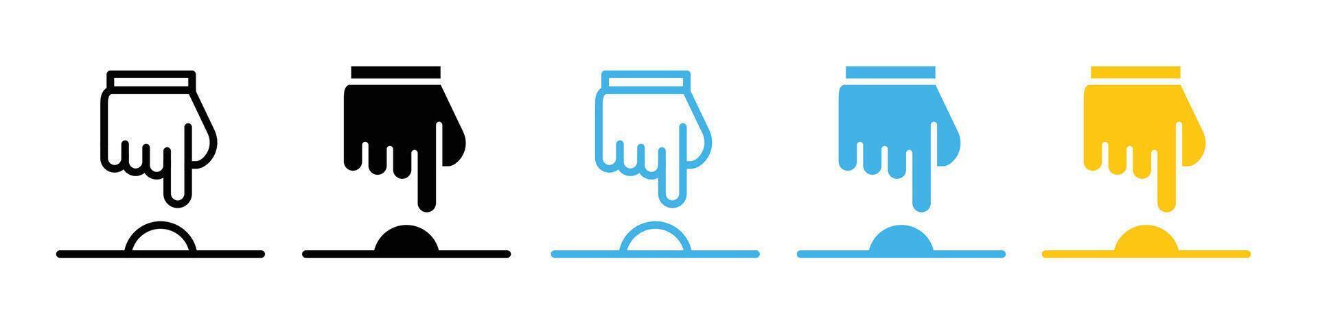 Interactive Hand Push Button Icon for Doorbells and Emergency Alerts vector