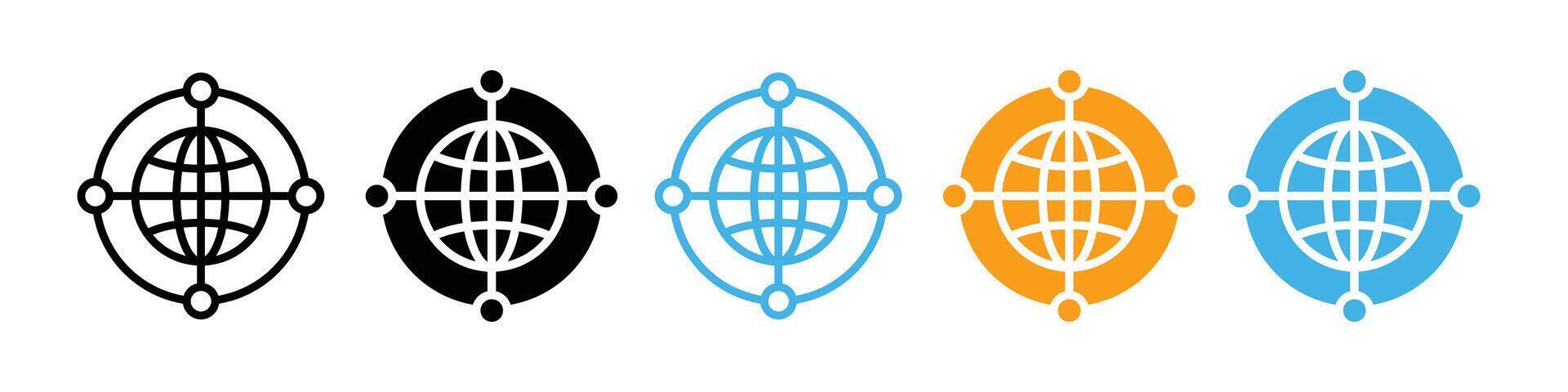 Worldwide Web Network Icon for Global Communication and Navigation vector