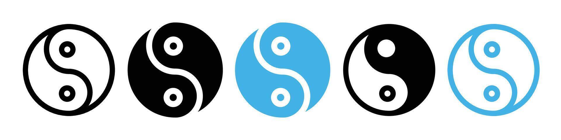 Mind and Body Wellness Icon with Ying Yang Harmony Symbol vector