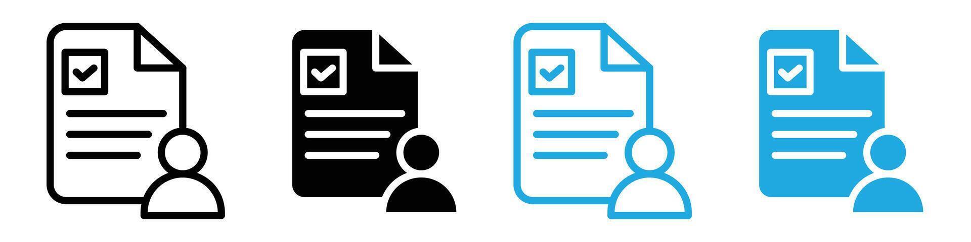 Job candidate icon representing interviews and hiring processes, perfect for recruitment agencies and HR departments vector