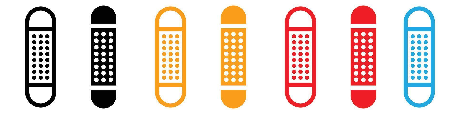 Medical patch icon logo set vector