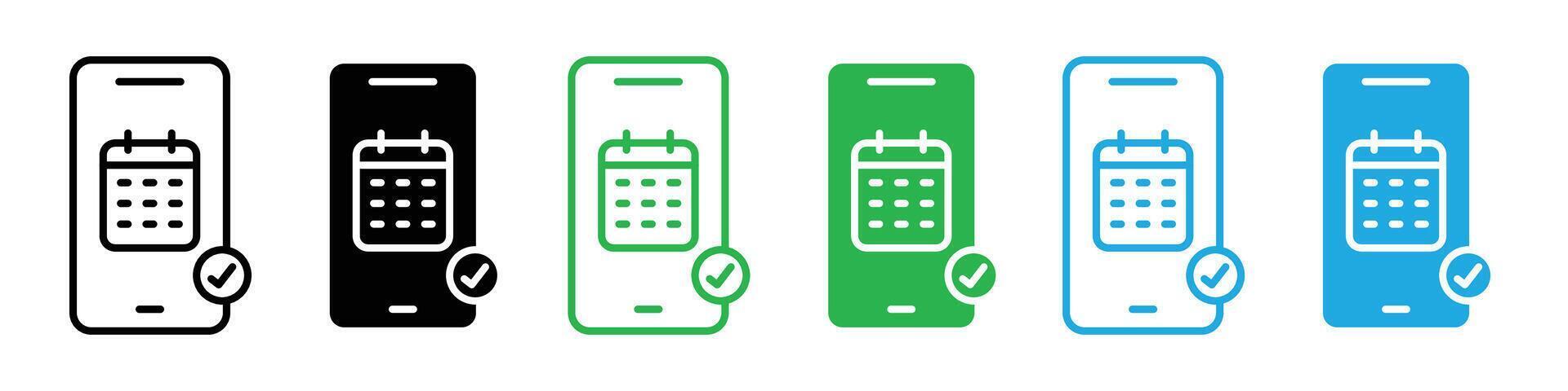 Online appointment icon logo set vector