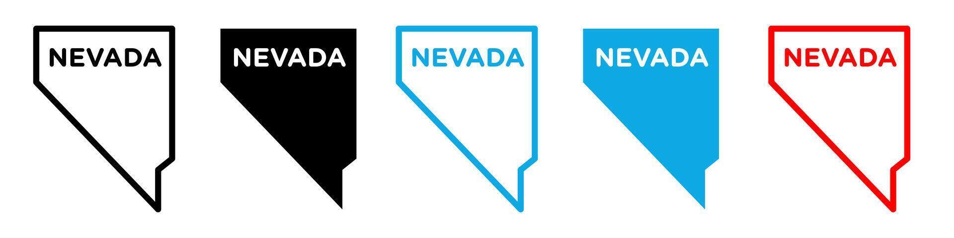 Nevada map icon logo set vector