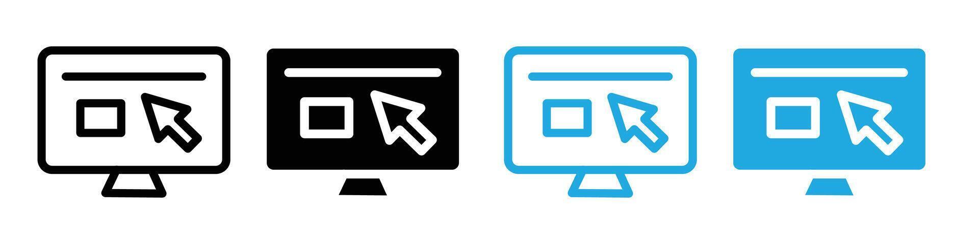 Online education icon representing e-learning and digital classrooms, ideal for educational institutions and online course platforms vector