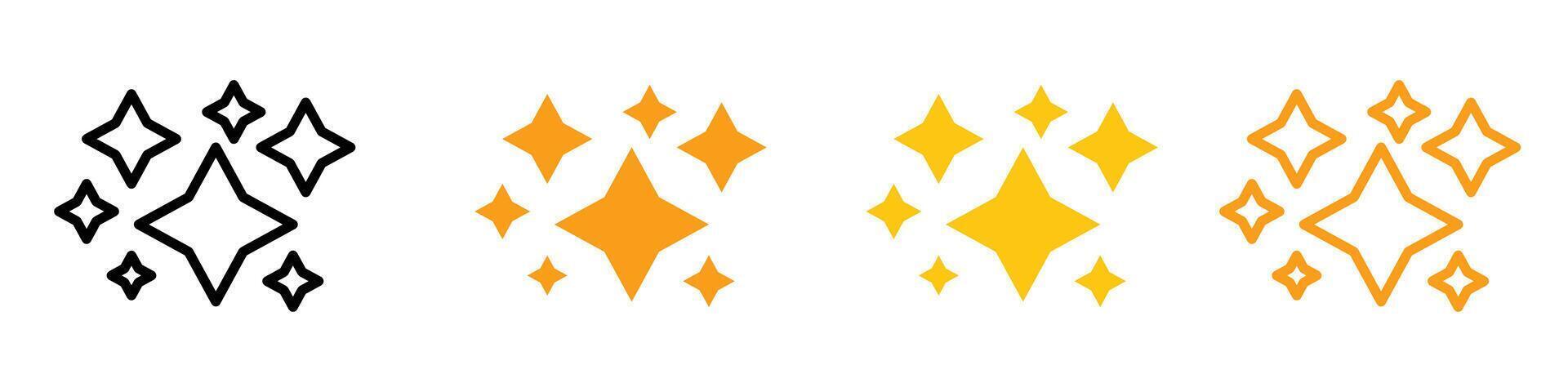 Magic stars icon logo set vector