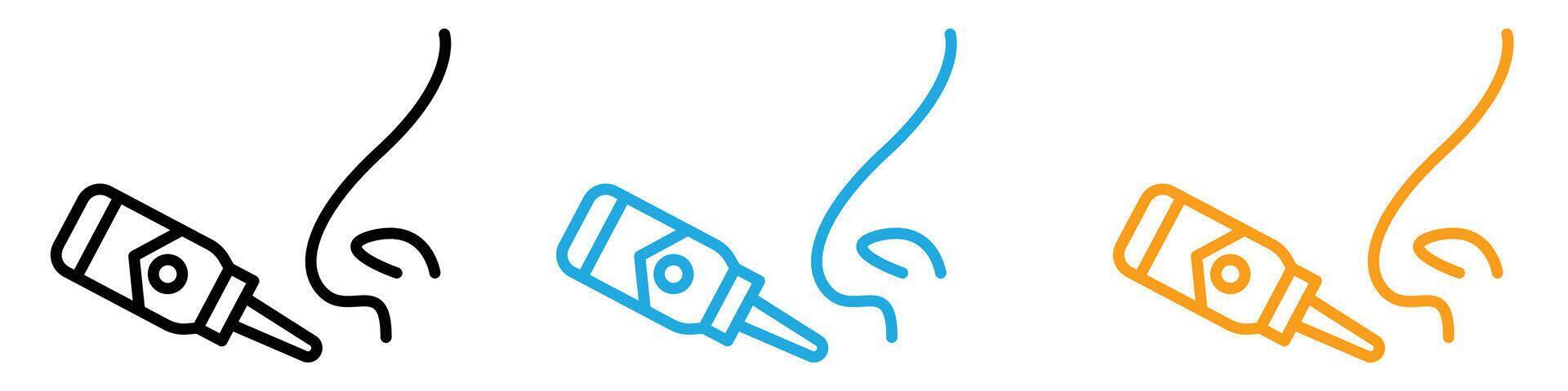 Nasal spray icon logo set vector