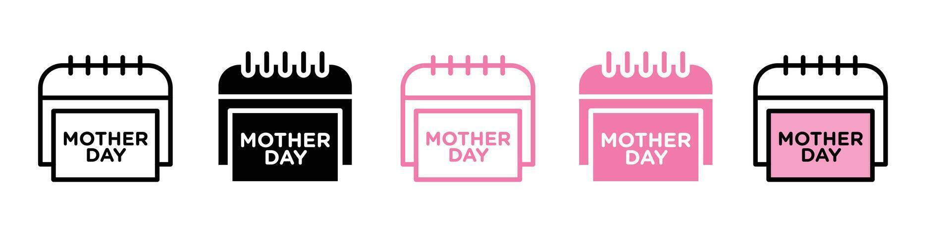 Mothers Day Planner Icon for Celebrating Women and Motherhood Holidays vector