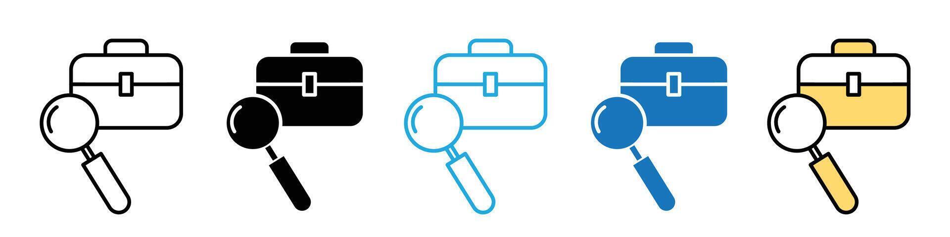 Job Search and Employment Portal Icons for Graduates and Applicants in Recruitment Processes vector