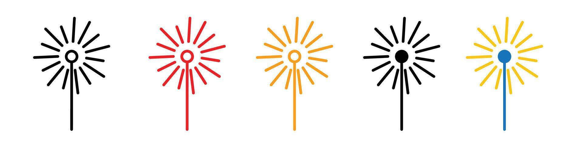 Cosmetic Laser Treatment Icons for Skin Care and Heat Production in Medical and Industrial Use vector