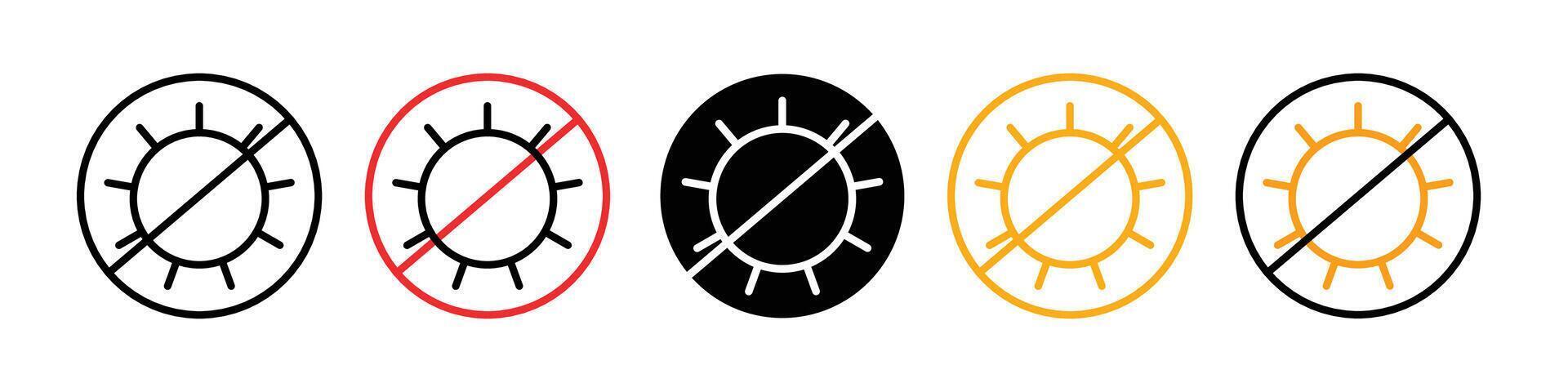 Icon Indicating Lack of Sunlight with Hidden Sun and Absent Rays vector