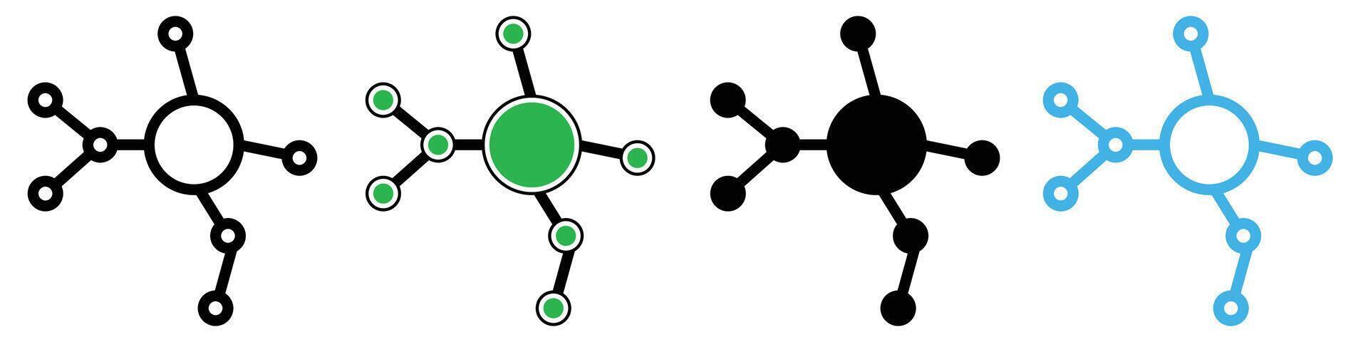 Chemical Formula and Molecular Structure Icons Representation for Biology and Medicine Studies vector
