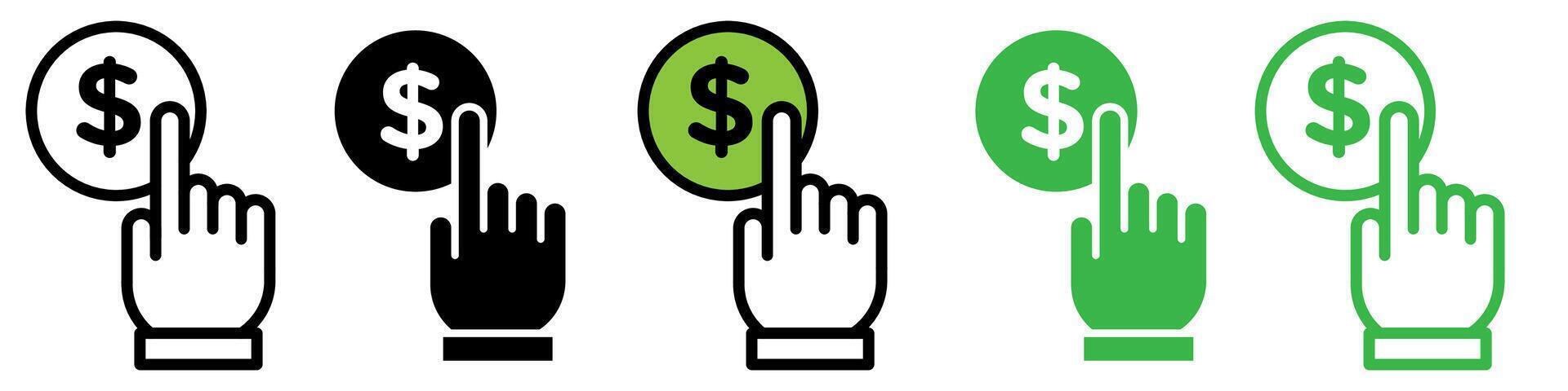 Pay per click icon logo set vector