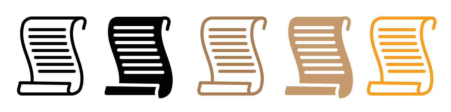Historical Scroll Document Icon for Ancient Manuscripts and Writings vector