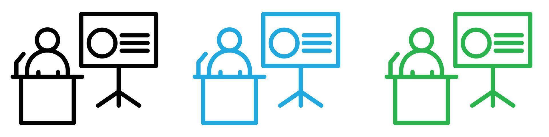 Presentation icon logo set vector