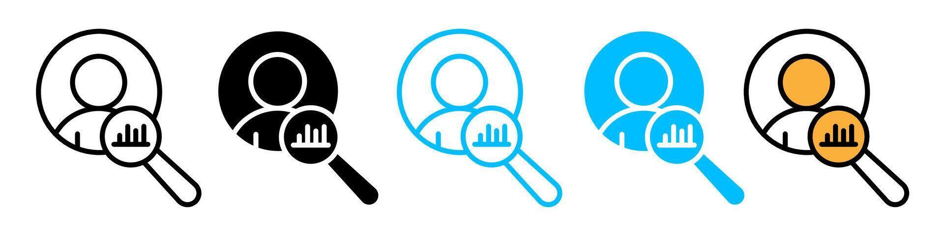 Personal assessment icon logo set vector