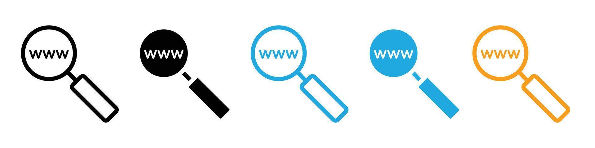 Searching website icon logo set vector