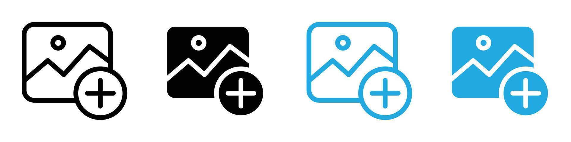 Upload photo icon logo set vector
