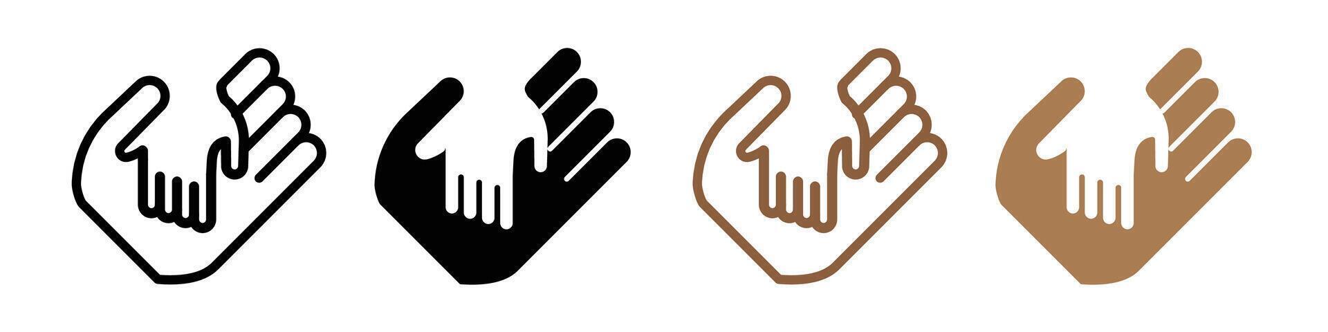 World Fathers Day Celebration Icon with Child Hand Holding Father for Care and Love Symbol vector