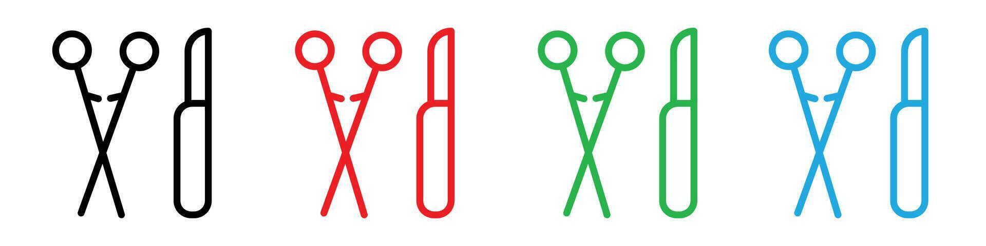 Surgery icon logo set vector