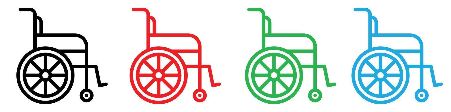 Wheelchair icon representing accessibility and mobility aids, ideal for healthcare facilities, disability services, and inclusive design vector