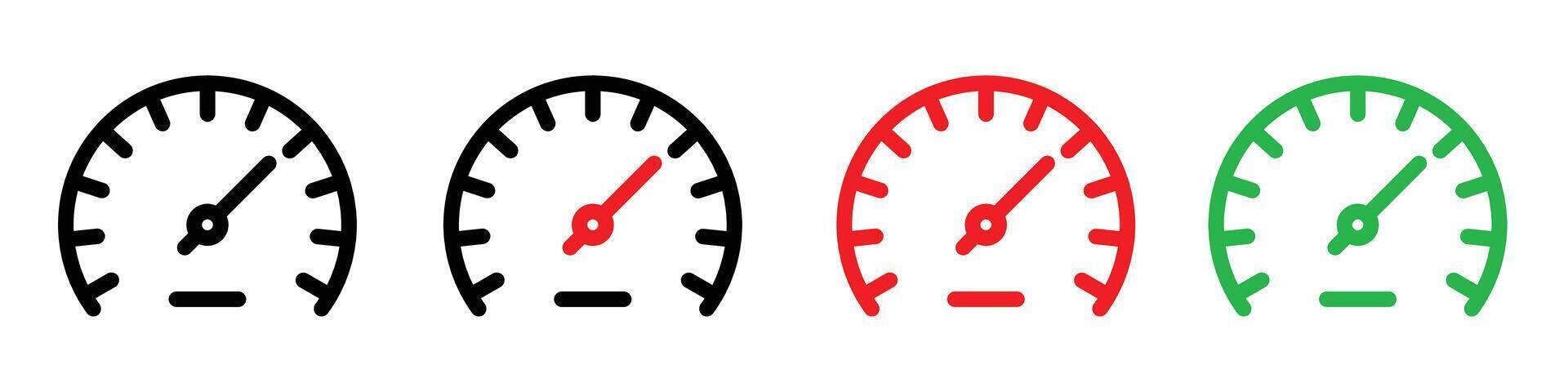 Speedometer icon depicting speed measurement, suitable for automotive industry, racing events, and vehicle dashboards vector