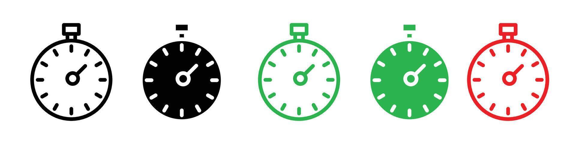 Stopwatch icon logo set vector