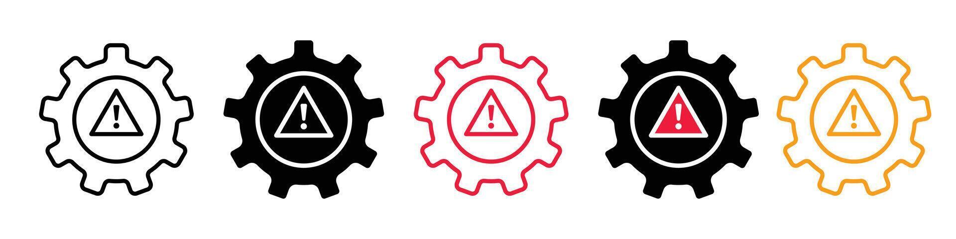 Factory System Error Icon Indicating Machinery Faults and Issues vector