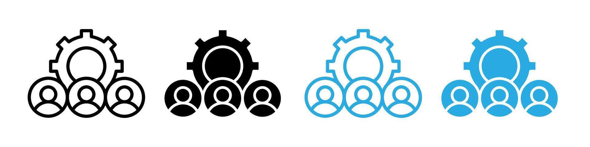 Teamwork icon logo set vector