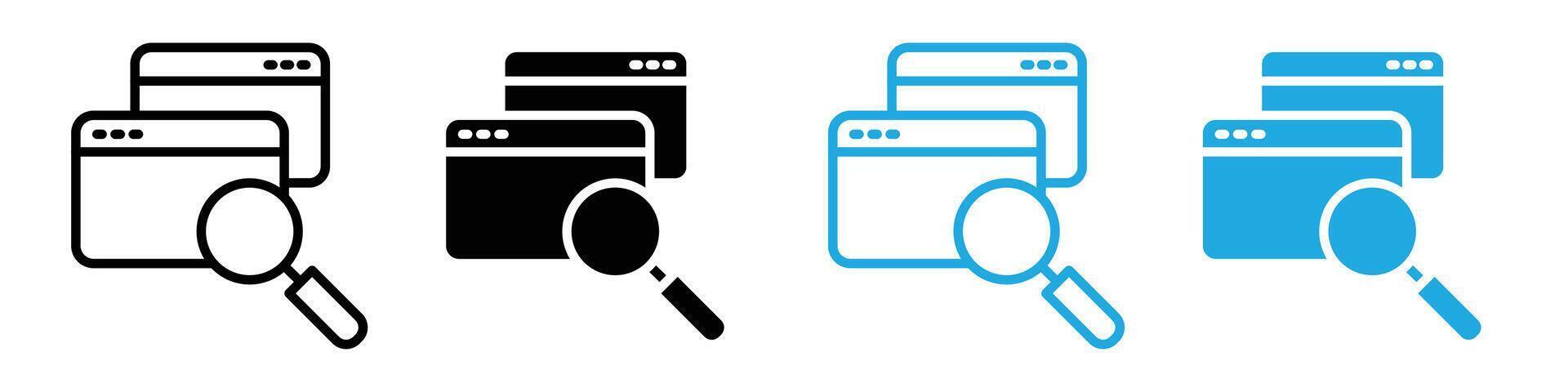 Web search icon logo set vector