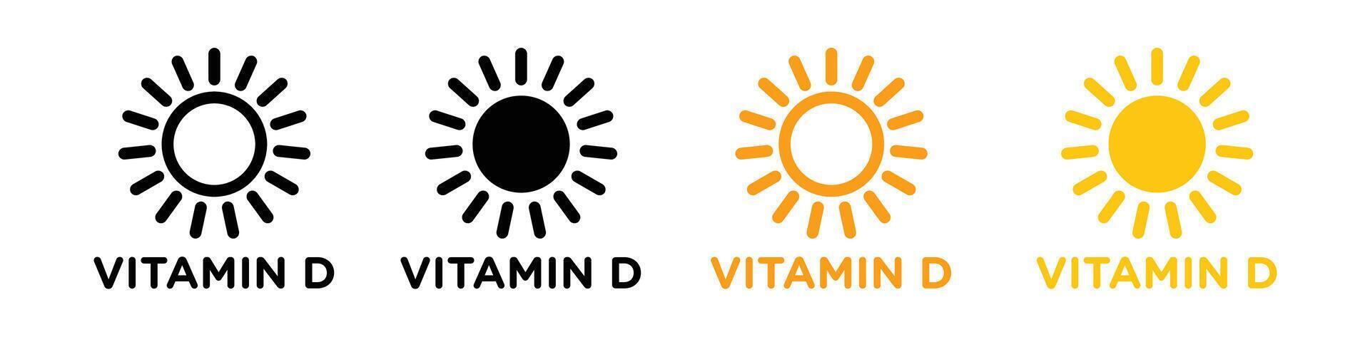 Daytime Vitamin D Source Icon Showing Sunlight and Supplementation Options vector