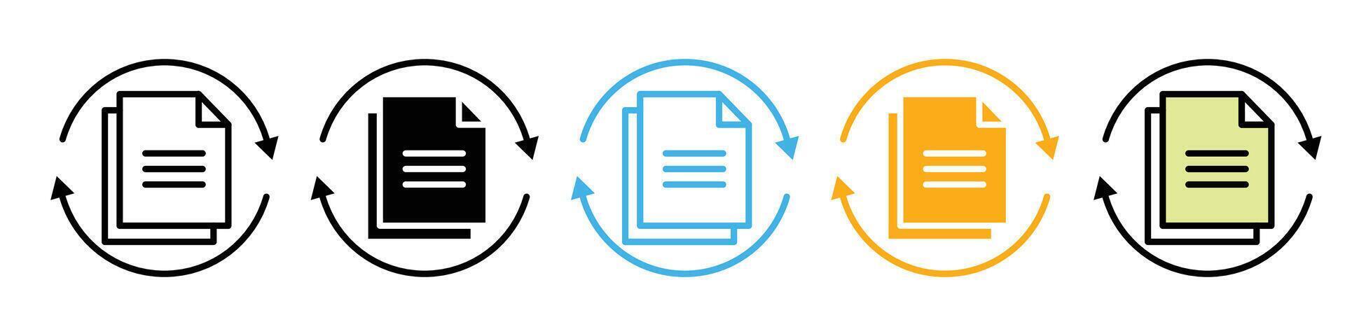 Icon for Document Update and Information Refreshment vector