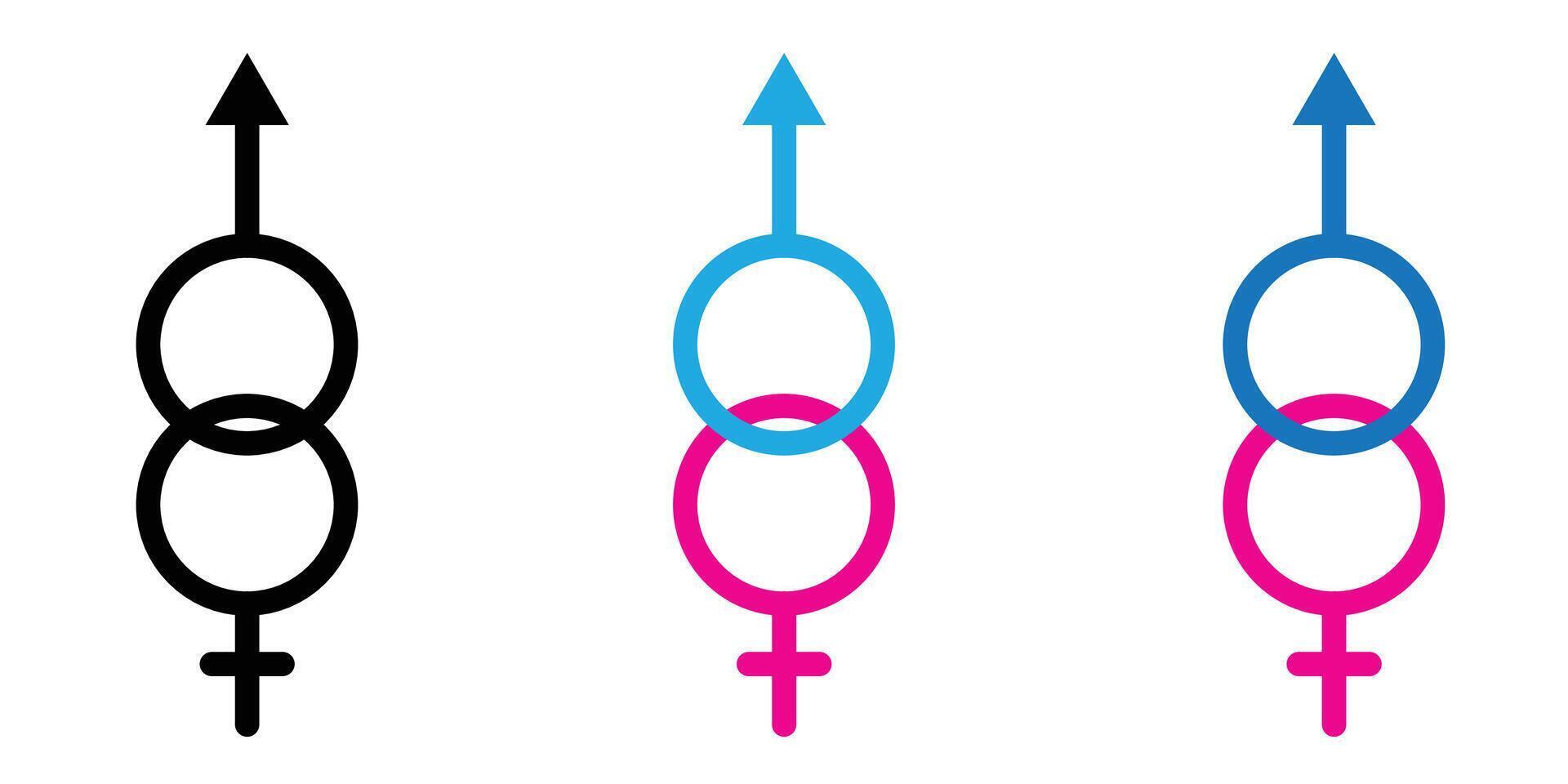 Unisex icon logo set vector