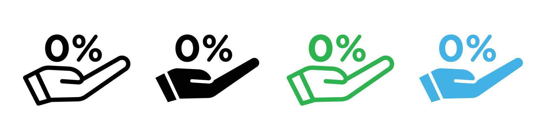 Zero Percent Financial Rate Badge Icon for Tax-Free Transactions vector