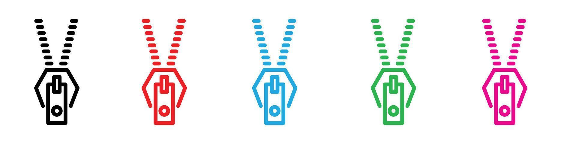 Zipper tool icon logo set vector
