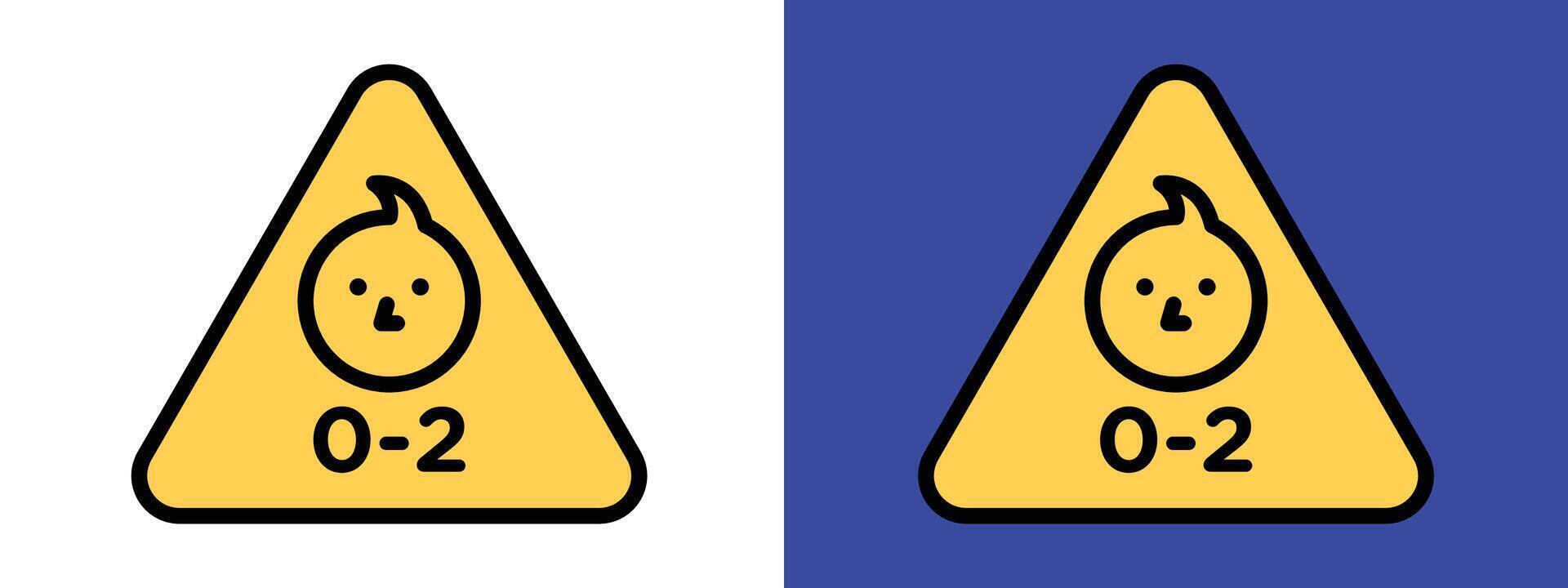 Warning about age restriction specifying not appropriate for children under a certain age vector