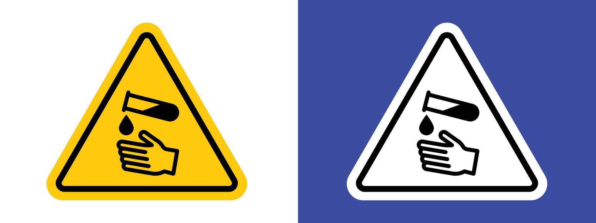 Corrosive Acid Warning Sign Protect Against Acid Hazards vector