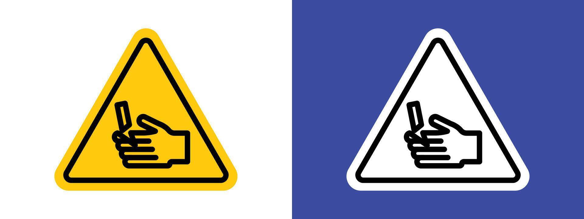 Hand Cutting Warning Sign Promote Safety with Blade Alerts vector