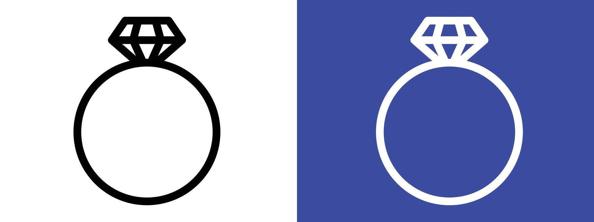 Diamond ring icon logo set vector