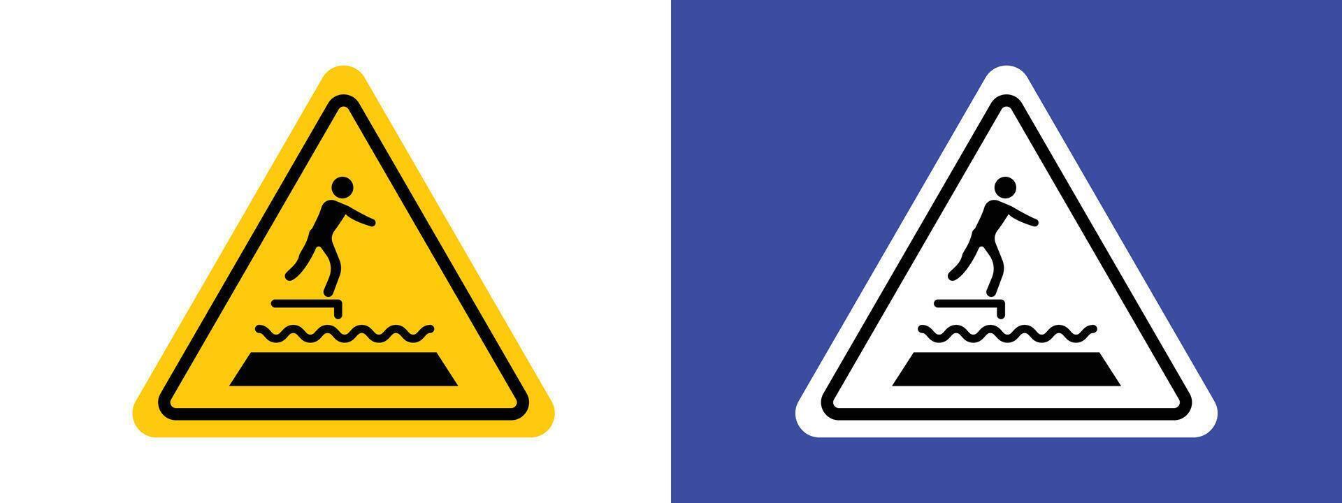 Deep Water Hazard Sign Prevent Drowning in Deep Water Zones vector