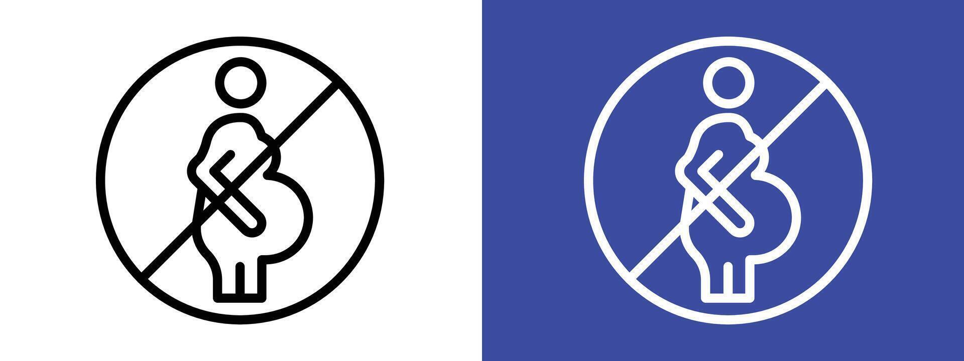 Forbidden pregnant icon set. Prohibition signs for pregnancy restrictions. Useful for safety notices, health warnings, and restricted areas. vector