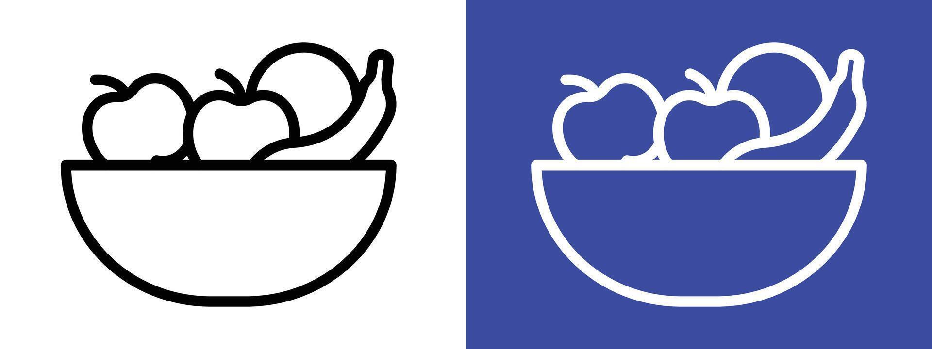 Fruit basket icon logo set vector