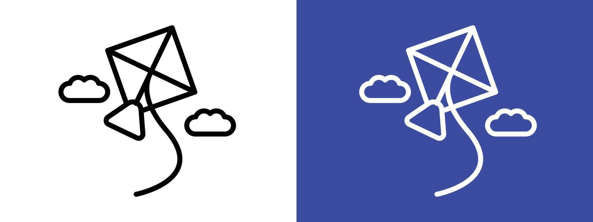 Kite Flying Icon Ideal for Makar Sankranti and Festival Themes vector