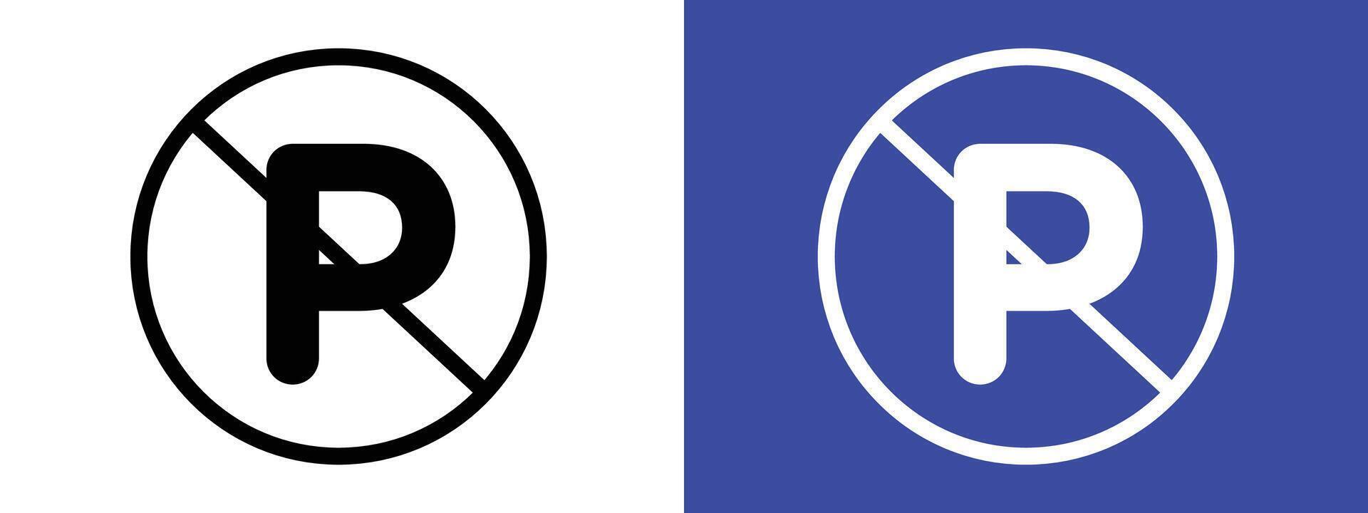 No parking sign set. illustrations for parking prohibition signs. Ideal for traffic signs, safety notices, and parking management. vector