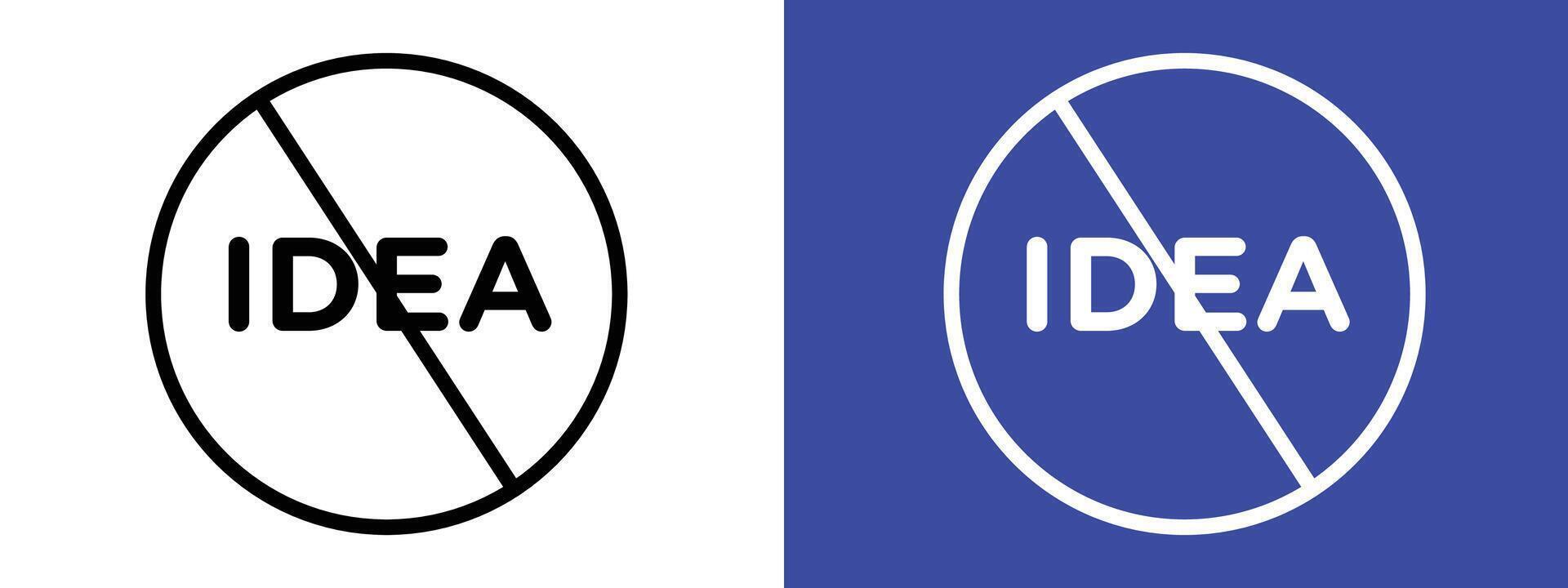 No idea submission sign indicating prohibition on suggesting ideas vector