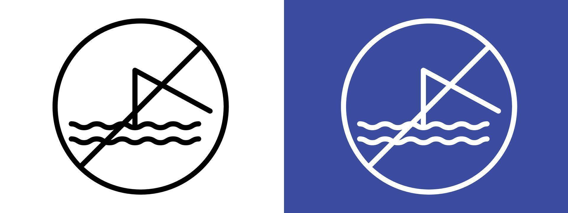 No Fishing Sign for Protected Areas, Wildlife Conservation, and Public Notices Graphics vector