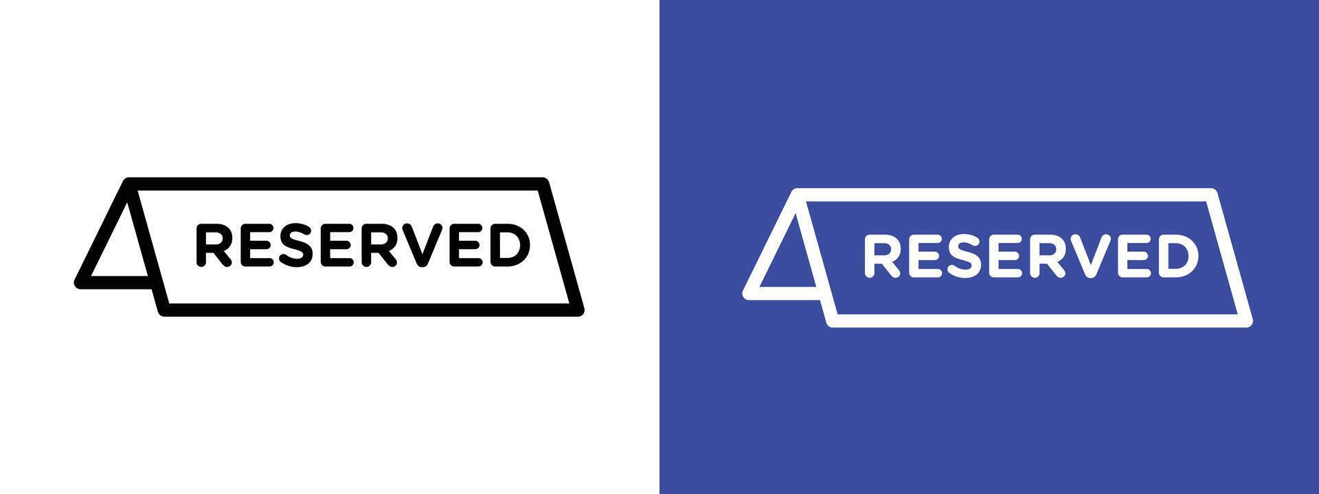 Reserved Sign Icon Perfect for Event Planning and Seating Arrangements vector