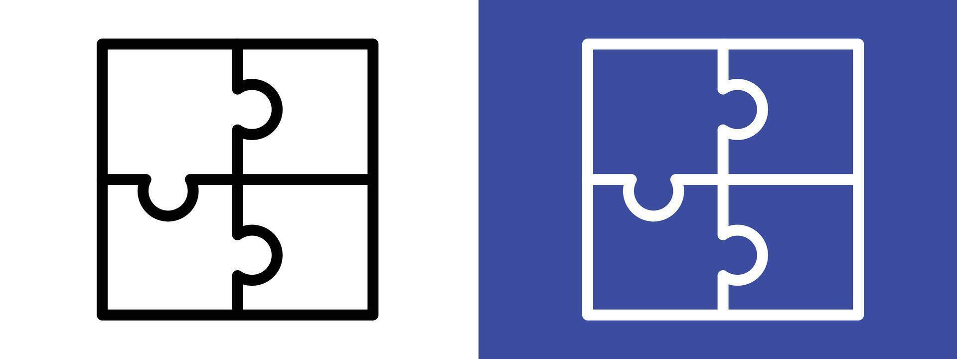 Puzzle icon logo set vector